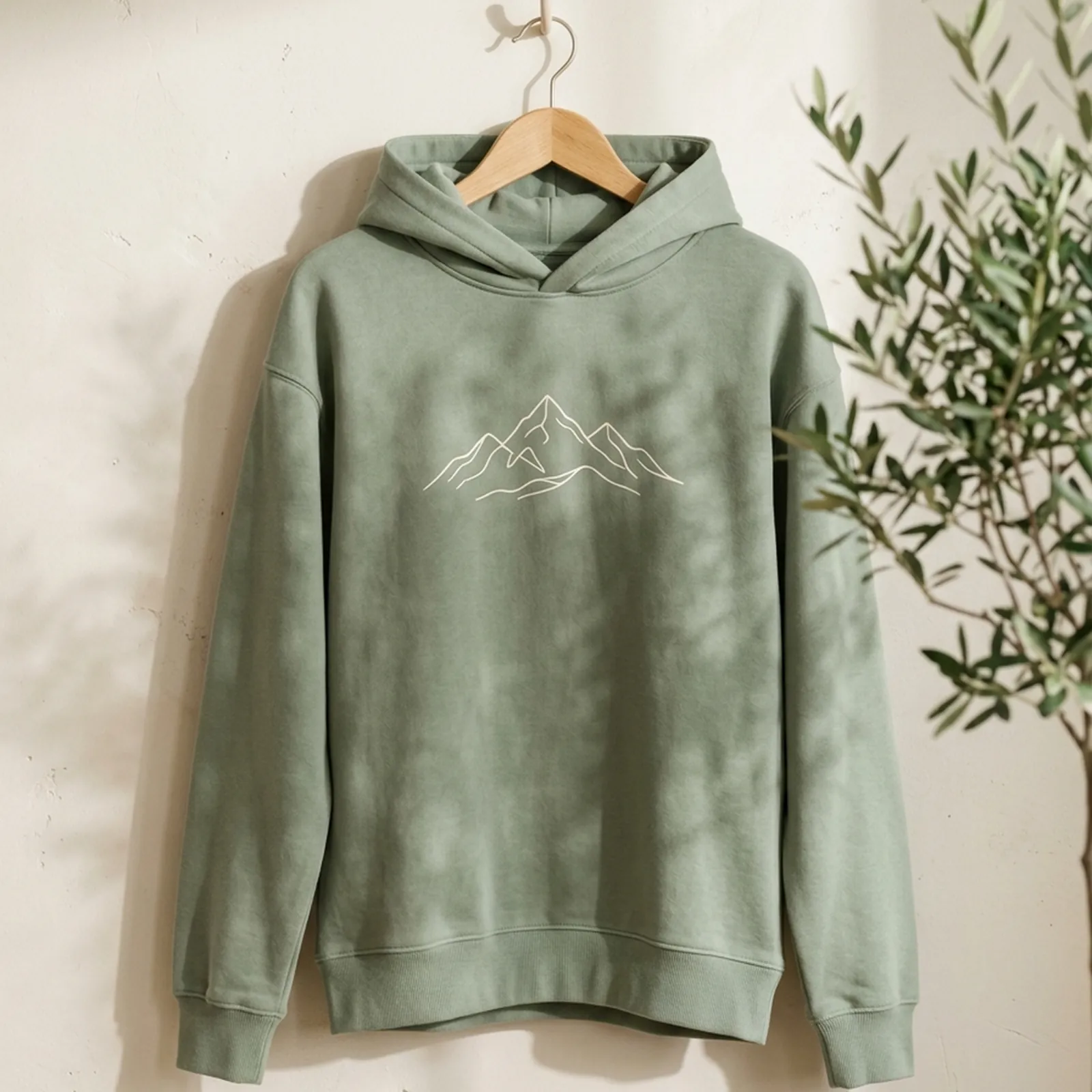 Person wearing a printed hoodie