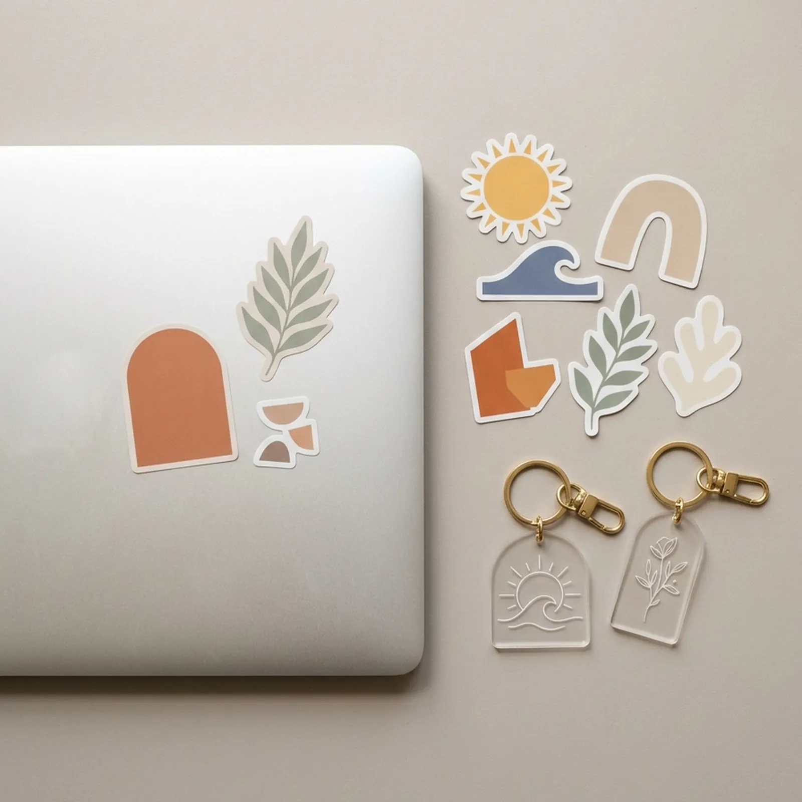 Stickers and acrylic keychains